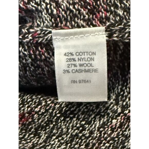Pure J Jill Marled Asymmetrical Hem Sweater Small Black Red White Wool Cashmere - Picture 12 of 16